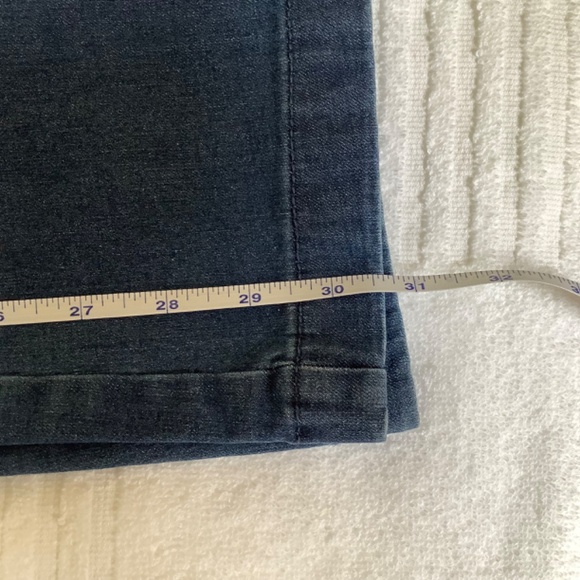 G.I.L.I Boho Retro Dual Stretch Button Flare Jeans Medium Blue Wash SZ 12 - Picture 12 of 16